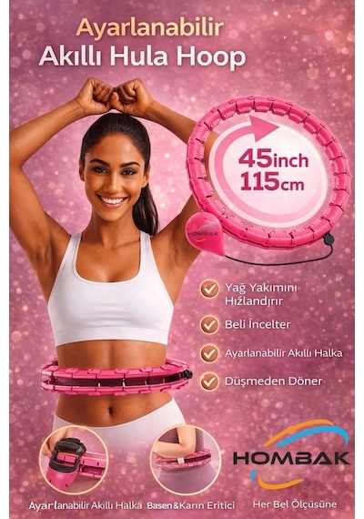 Ayarlanabilir Akıllı Hula Hoop Bel İnceletme Egzersiz Çemberi Kırmızı 24 Parça Fitness