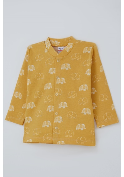 Breeze Erkek Bebek Pijama Takımı Sevimli Bebek Fil Desenli Önden Çıtçıtlı 4 Ay - 1 Yaş , Hardal Sarı Breeze Erkek Bebek Pijama Takımı Sevimli Bebek Fil Desenli Önden Çıtçıtlı 4 Ay - 1 Yaş , Hardal Sarı