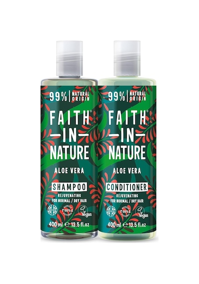 Faith In Nature Doğal Aloe Vera Yenileyici Şampuan + Saç Kremi 2 x 400 ML