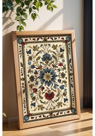 Premium Klasik Şükûfe Çiçek Motifli Çerçeveli Tablo - Lüks Ramazan Özel Seri Geleneksel Duvar Dekoru Kayın Premium Klasik Şükûfe Çiçek Motifli Çerçeveli Tablo - Lüks Ramazan Özel Seri Geleneksel Duvar Dekoru Kayın