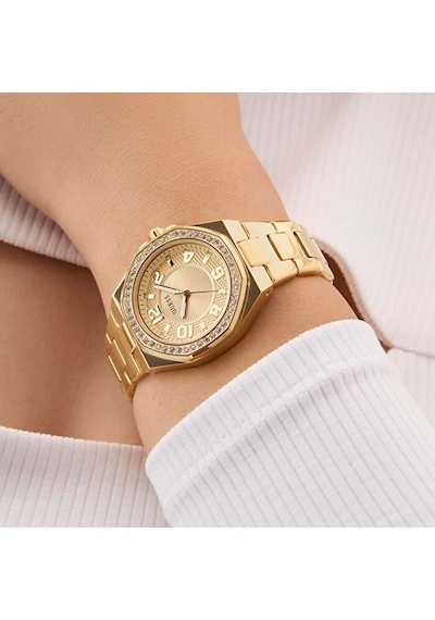 Guess Gugw0877l2 Altın Kaplama Taşlı Kadın Kol Saati Altın