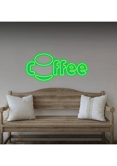 Coffee Yazılı Neon Tabela Yeşil