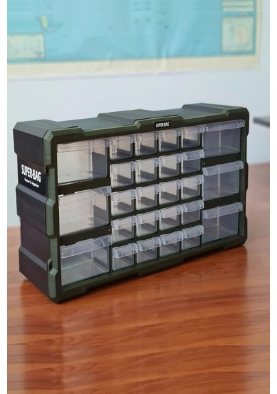 Süper Bag 26'li Mono Blok Çekmece Seti Hobby Organizer Seti Monoblok Çekmece Vida Dübel Kutusu Takı Kutusu Asr6004 Diğer