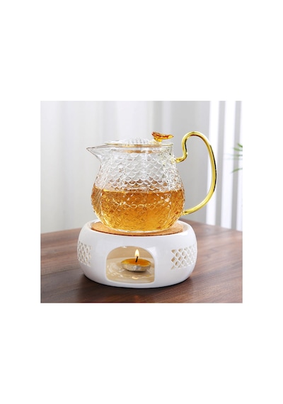 Şık Tasarımlı Cam Demlik - 550 Ml - Borosilikat Cam Çok Renkli
