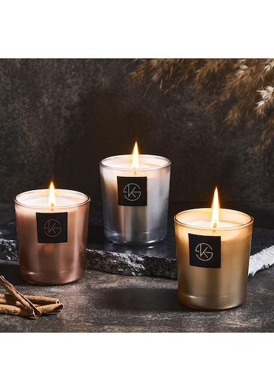 Selka Home 3'lü Miracle Cam Metalic Candle Mum Renkli