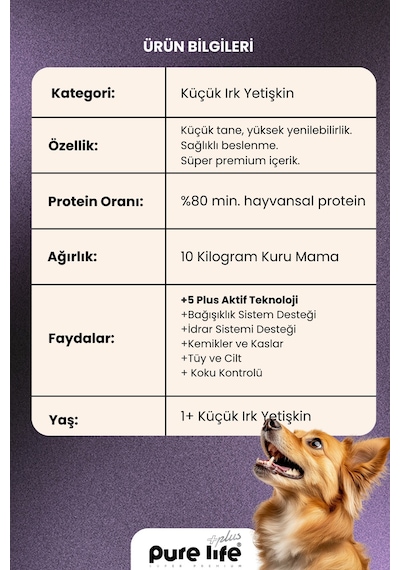 Plus Somonlu Küçük Irk Yetişkin Köpek Maması 10 Kg