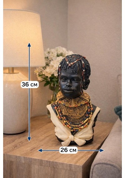 Afrikalı Kadın Büst Biblo 36 Cm Etnik Salon Dekorasyonu, Afrika Temalı Dekoratif Heykel, Konsol Ve Şömine Üstü Dekor Objesi Afrikalı Kadın Büst Biblo 36 Cm Etnik Salon Dekorasyonu, Afrika Temalı Dekoratif Heykel, Konsol Ve Şömine Üstü Dekor Objesi