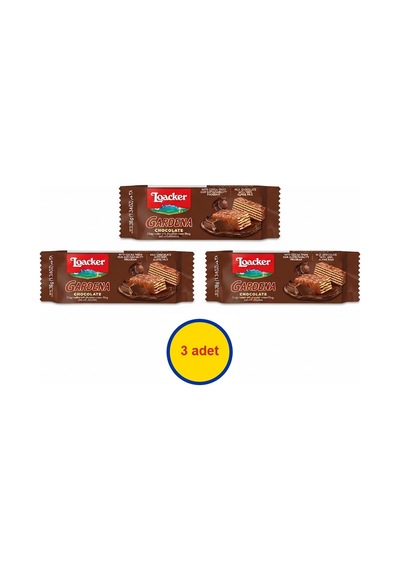 Loacker Gardena Chocolate - Çikolatalı Krema Dolgulu Sütlü Çikolata İle Kaplı Çıtır Gofret 38 G 3 Adet