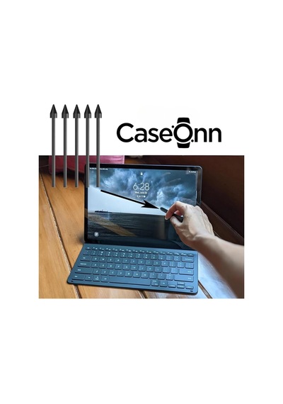 Caseonn Kalem Ucu 5 Adet Siyah Siyah Galaxy Tab S10 Fe İle Uyumlu