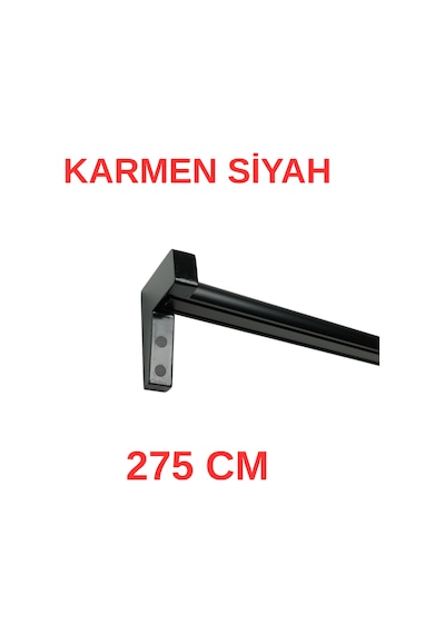 Karmen Ahşap Başlıklı İki Kanallı Dekoratif Ray Siyah 275 Cm Siyah
