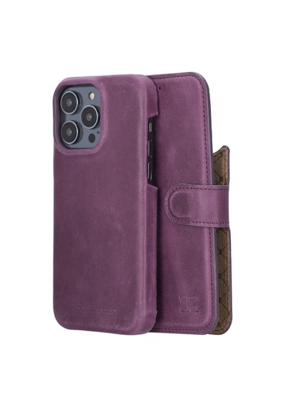 Bouletta Apple İphone 14 Pro Max Uyumlu Deri Kılıf Mw36 Cz7