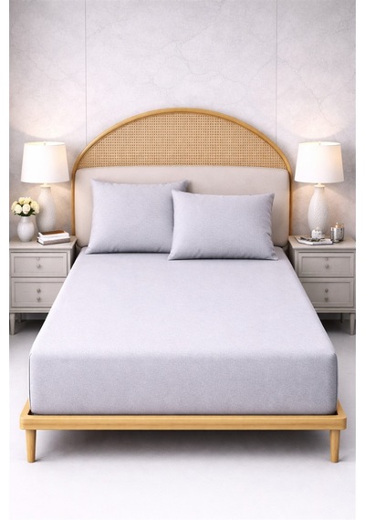 More Home Çift Kişilik Çarşaf Seti + Yastık Kılıfı Gri