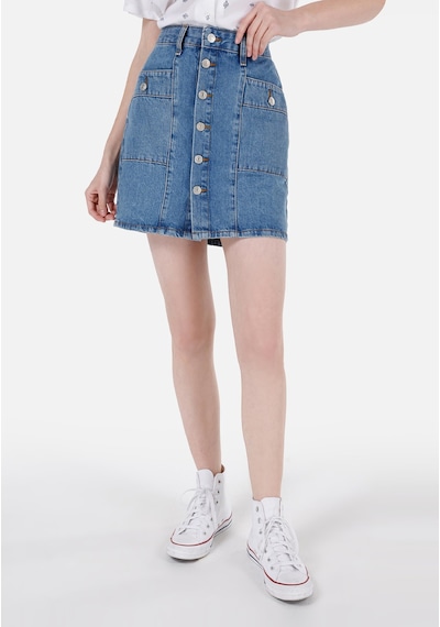 Colin's Colins Slim Fit Düz Düğmeli Kadın Denim Etek Cl1068632 Q1.v1 Dn40508 Denim