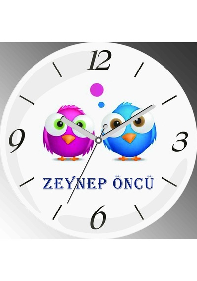 Aklımda Hep Sen Varsın Çap 30cm Sessiz Akar Bombeli Gerçek Cam Duvar Saati Beyaz