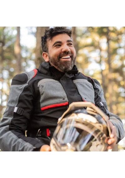 Motoanl Motosiklet Montu Uzun Model 4 Mevsim Full Korumalı Maxdura Kumaş Aırbag Toruıng Mont Gri