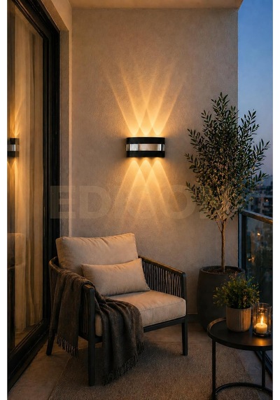 Tr Gümüş Detaylı Led Aplik, Amber Işık, Çift Yönlü Dekoratif Duvar Lambası, 18 Cm X 9.5 Cm Genel
