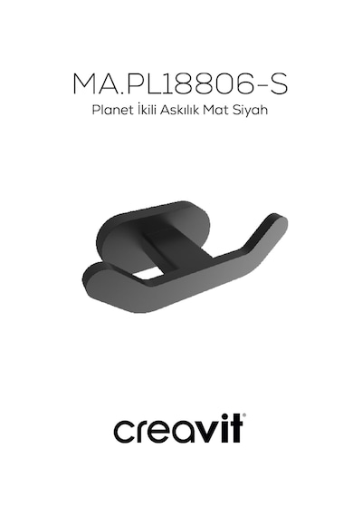 Creavit PL18806-S Planet İkili Askılık Mat Siyah