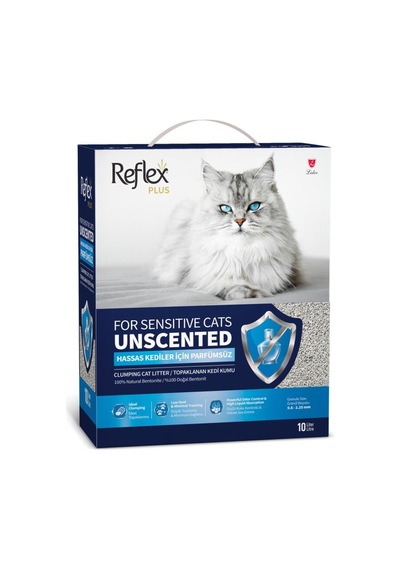 Reflex Plus Hassas Kediler İçin Parfümsüz Topaklanan Kedi Kumu 10l