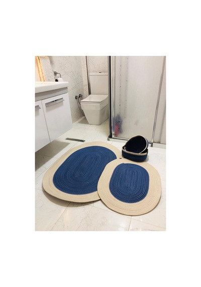 4 Lü,banyo Paspas Takımı İndigo Krem İndigo Krem