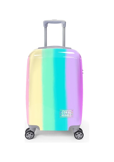 Coral High Renkli Çizgili Desenli Kabin Boy Valiz 50cm 16541 Çok Renkli