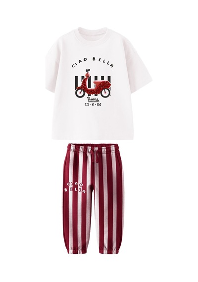 Lolliboomkids Kız Çocuk Scooter Üzeri Aplike Detaylı Tshirt Ve Çizgili Jogger Alt Üst Takım Bordo Beyaz Beyaz - Bordo Lolliboomkids Kız Çocuk Scooter Üzeri Aplike Detaylı Tshirt Ve Çizgili Jogger Alt Üst Takım Bordo Beyaz Beyaz - Bordo