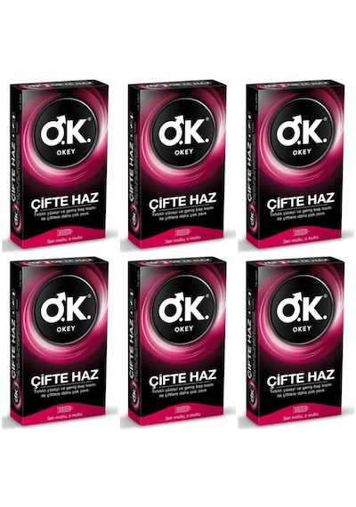 Okey Çifte Haz Prezervatif 10'lu X 6 Paket Kondom