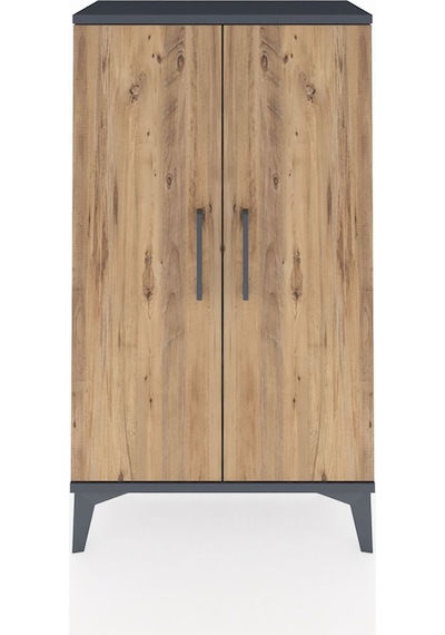 Arges Komodin 2 Raflı 2 Kapaklı 60x30x106 Antrasit-çam Antrasit
