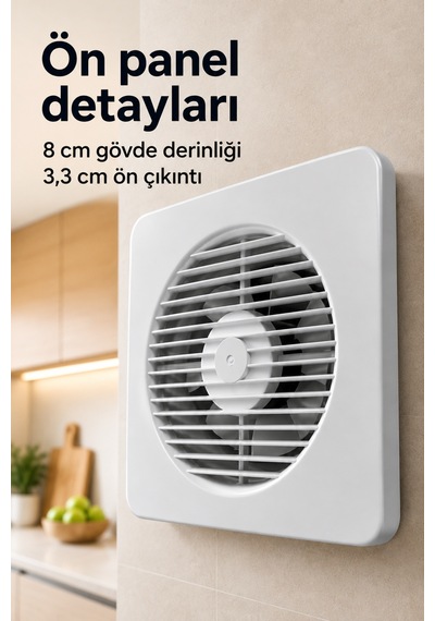 150 Mm Bağlantılı Dekoratif Duvar Havalandırma Aspiratörü Aklby-bsva58