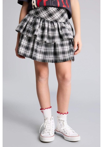 Defacto Flanel Etek Kız Çocuk H0723a826spbk27 Siyah-bk27