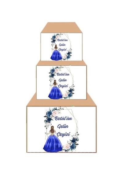 Çeyiz Kolisi Etiketi-a4-21x29 Cm-kişiye Özel Yapışkanlı Etiket/çeyiz Kolisi Etiketi-5 Adet -set 56 Diğer