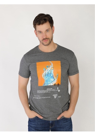 Roberto Cavalli Erkek Tshirt /M.Rob.0421.14023 Koyu Gri