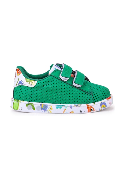 Kiko Kids Perforated Cırtlı Işıklı Erkek Bebek Spor Ayakkabı Yeşil