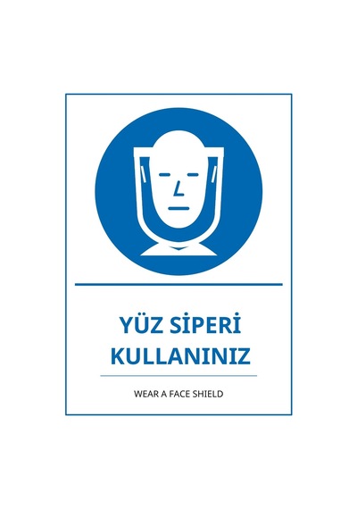 Hastane Yüz Siperi Kullanınız Pvc Isg Levha 21x30cm