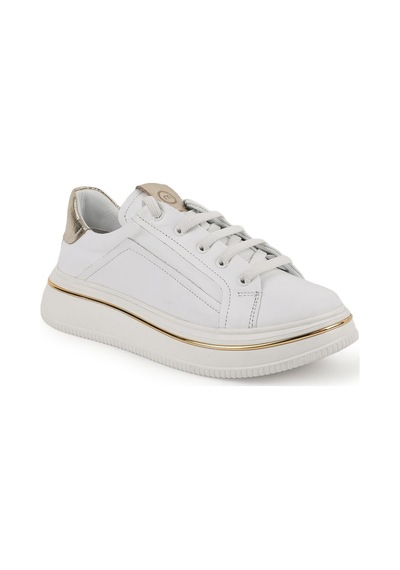 Mamma Mia Kadın Günlük Ayakkabı Hakiki Deri Kalın Platform Taban Gold Metalik Detaylı Bağcıklı Sneaker 26y-3885 Beyaz Mamma Mia Kadın Günlük Ayakkabı Hakiki Deri Kalın Platform Taban Gold Metalik Detaylı Bağcıklı Sneaker 26y-3885 Beyaz