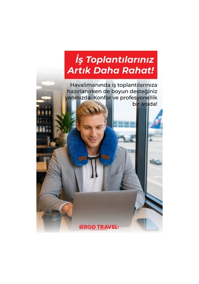 Viscofoam Lux Ortopedik Seyahat Yastığı Visco Boyun Destekli Seyahat Yastığı - Mavi| Ergo Travel