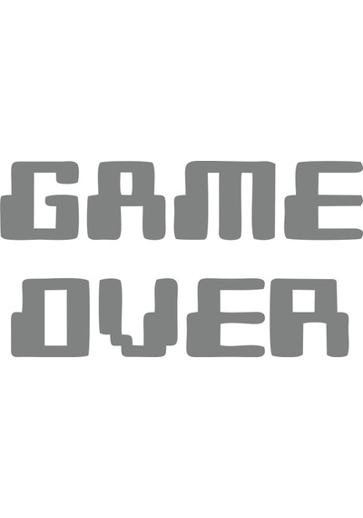 Game Over Araba Sticker 17x17 Cm Gri