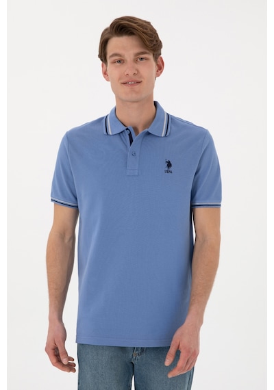 U.S. Polo Assn. Erkek Regular Fit Polo Yaka Koyu Mavi Basic Tişört 50306011-VR032