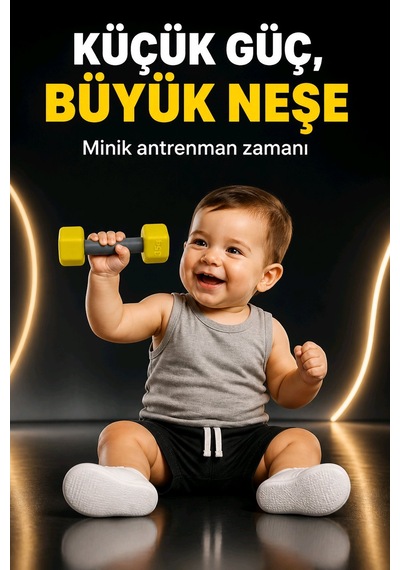 Dambıl Bebek Çıngırağı Fitness Temalı Oyuncak Dumbell 14 CM Yenidoğan - Yeşil