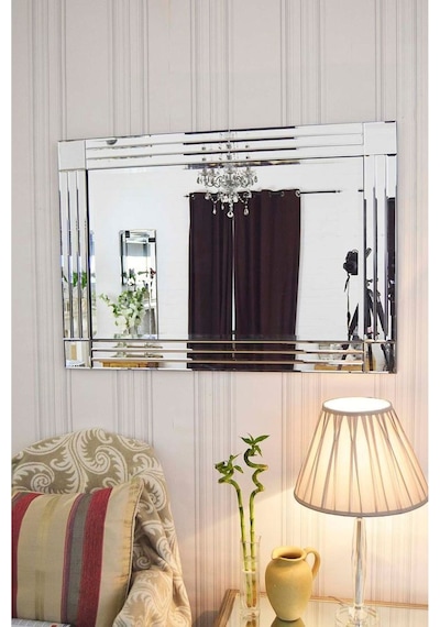 Model Star Dekoratif Desenli Bizoteli Salon Ofis Konsol Aynası GÜMÜŞ
