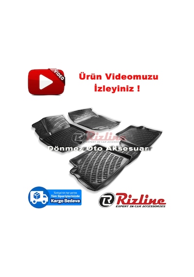 Hyundai Getz 3D Paspas Havuzlu Siyah 2002-2011 Arası Rizline N11.22150