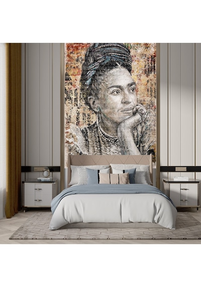 Frida Kahlo İllüstrasyon Poster Duvar Kağıdı Renkli