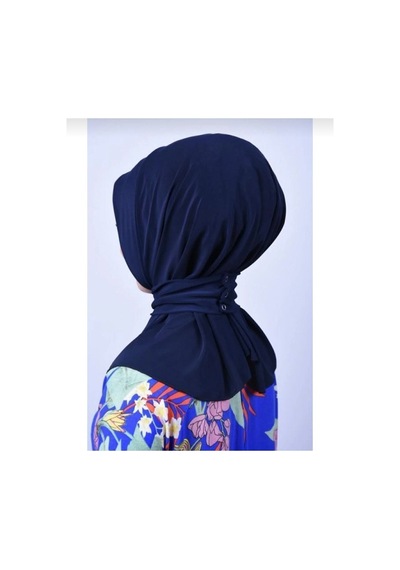 Çıt Çıtlı Bone Tesettür Mayo Üstü Uyumlu Deniz Ve Havuz Bonesi Hijab Lacivert