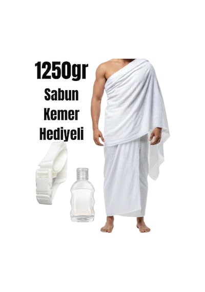 Hac İhramı 1250gr %100 Pamuk Kemer Ve Kokusuz Sabun Beyaz