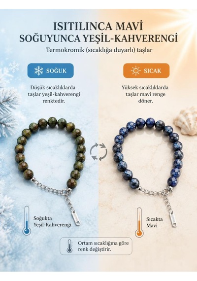 His Taşı Doğal Taş Bileklik Sıcağa Duyarlı Renk Değiştiren Termokromik Taş Çelik Uzatma Zincirli Unisex Bileklik Çok Renkli His Taşı Doğal Taş Bileklik Sıcağa Duyarlı Renk Değiştiren Termokromik Taş Çelik Uzatma Zincirli Unisex Bileklik Çok Renkli