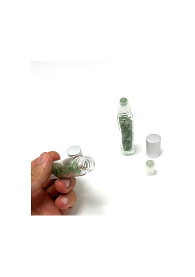 Yıldız Doğal Taş Sertifikalı A+nturin Doğal Taş Esans Şişesi + Roller Masaj Aleti 10 ML