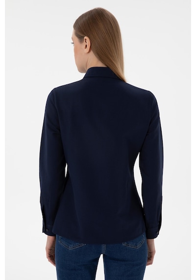 U.S. Polo Assn. Kadın Lacivert Uzun Kollu Basic Gömlek 50316711-VR033