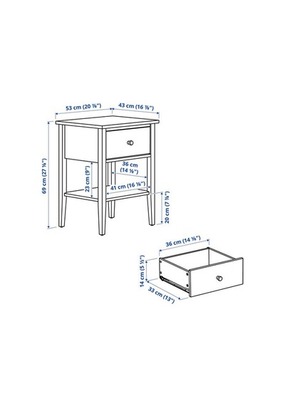 Ikea Gullaberg Komodin, Beyaz, 53x43x69 Cm