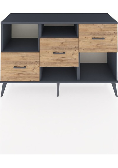 Kronos Konsol 2 Raflı 3 Çekmeceli 132x59x83 Antrasit-antrasit/çam Antrasit/çam Kronos Konsol 2 Raflı 3 Çekmeceli 132x59x83 Antrasit-antrasit/çam Antrasit/çam