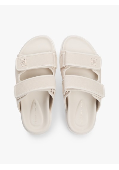 Tommy Hilfiger Double Strap Nubuck Sandal Kadın Bej Terlik - Fw0fw09298