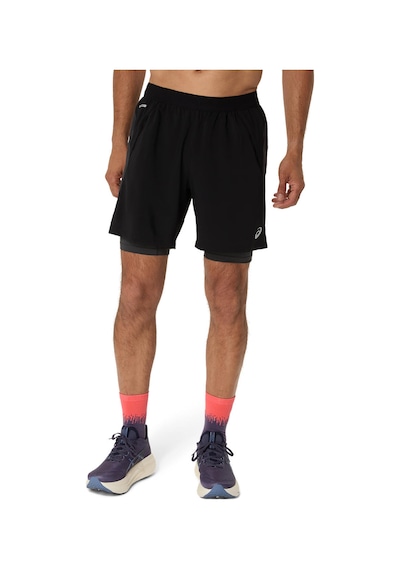 Asics Road 2n1 7ın Short Erkek Siyah Gri Şort 2011d246-001 Siyah